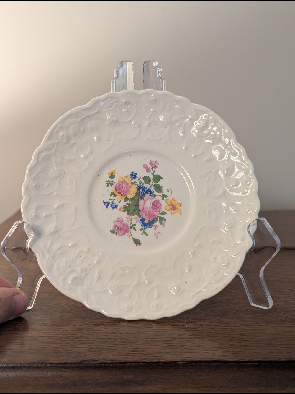 Vintage Pope-Gosser China "Rose Point" Saucer Plate – Tudor Rose Pattern